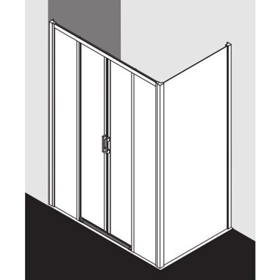Porte de douche Liga Kermi - 4 pièces, argent brillant, 135x200cm - Publicité Porte de douche Liga Kermi - 4 pièces, argent brillant, 135x200cm - Publicité
