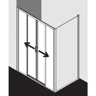 Porte de Douche Kermi Liga - 4 Segments, Argent Mat, Verre Securit - Publicité Porte de Douche Kermi Liga - 4 Segments, Argent Mat, Verre Securit - Publicité