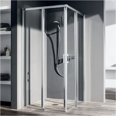 Porte de douche d'angle Kermi Liga sans seuil - Publicité Porte de douche d'angle Kermi Liga sans seuil - Publicité