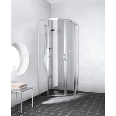 Kermi Modell LIC50 - Bodenfreie Viertelkreis-Duschkabine - Silber Mattglanz Kermi Modell LIC50 - Bodenfreie Viertelkreis-Duschkabine - Silber Mattglanz