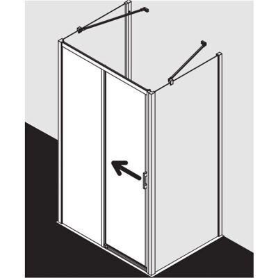 Porte de douche coulissante Kermi Liga - 2 pièces Argent brillant - Sans seuil - Publicité Porte de douche coulissante Kermi Liga - 2 pièces Argent brillant - Sans seuil - Publicité