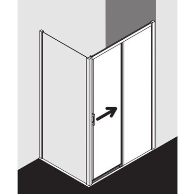 Porte coulissante Kermi - Argent Mat - Porte de douche sans sol, 2 pièces - Publicité Porte coulissante Kermi - Argent Mat - Porte de douche sans sol, 2 pièces - Publicité