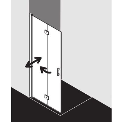Porte pliante murale Walk-In Liga de Kermi - Douche - Publicité Porte pliante murale Walk-In Liga de Kermi - Douche - Publicité