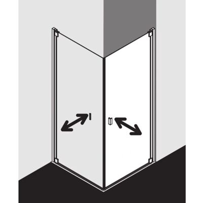 Porte Battante Raya de Kermi - Droite - 90cm - Verre de Sécurité - Publicité Porte Battante Raya de Kermi - Droite - 90cm - Verre de Sécurité - Publicité