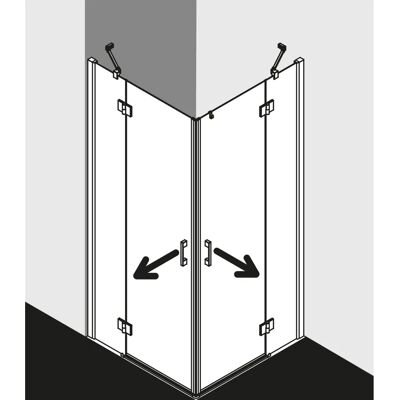 Porte de Douche d'angle Kermi Liga - Verre Trempé, Profils Ajustables, Étanchéité - Publicité Porte de Douche d'angle Kermi Liga - Verre Trempé, Profils Ajustables, Étanchéité - Publicité