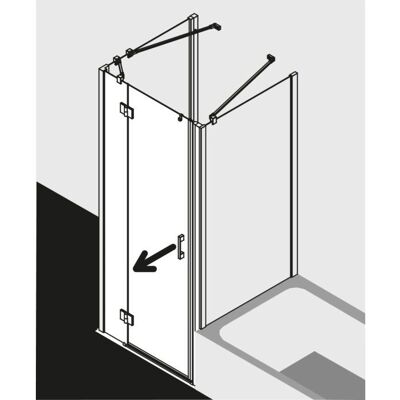 KermiCLEAN Argent Brillant Porte Fixe Niche - Porte de Douche - Publicité KermiCLEAN Argent Brillant Porte Fixe Niche - Porte de Douche - Publicité