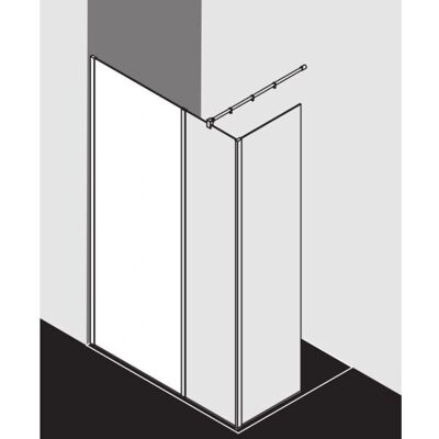 Kermi Walk-In Duschabtrennung - Silber Hochglanz, Stripe Glas, Modell XB Kermi Walk-In Duschabtrennung - Silber Hochglanz, Stripe Glas, Modell XB