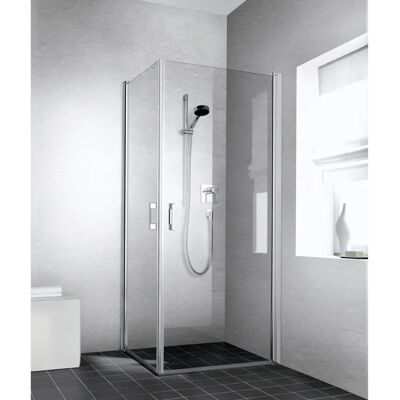 Kermi Liga Entrée d'angle - Argent Matbrillant - Verre de Sécurité - Porte de Douche - Publicité Kermi Liga Entrée d'angle - Argent Matbrillant - Verre de Sécurité - Porte de Douche - Publicité