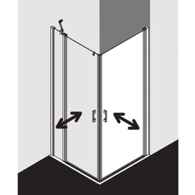 Kermi Argent Mat Branchement d'angle - 2 Pièces - 1200x2000mm - Publicité Kermi Argent Mat Branchement d'angle - 2 Pièces - 1200x2000mm - Publicité