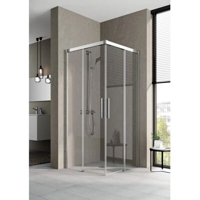 Porte de douche d’angle Kermi Nica - 2 pièces, argent brillant - Verre de sécurité - Publicité Porte de douche d’angle Kermi Nica - 2 pièces, argent brillant - Verre de sécurité - Publicité