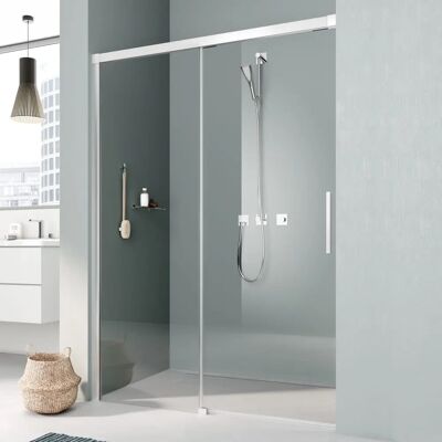 Porte coulissante Kermi Nica 2 pièces sans sol 150cm avec panneau fixe - Publicité Porte coulissante Kermi Nica 2 pièces sans sol 150cm avec panneau fixe - Publicité