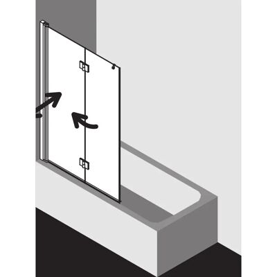 Kermi Marke Modell LI2PL Verstellbare Sicherheitsglas-Duschabtrennung - 1500mm Kermi Marke Modell LI2PL Verstellbare Sicherheitsglas-Duschabtrennung - 1500mm