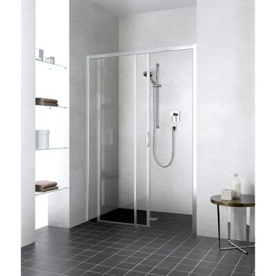 Kermi Liga Gleittür - 2-teilig, bodenfrei, Silber Mattglanz, 200cm Kermi Liga Gleittür - 2-teilig, bodenfrei, Silber Mattglanz, 200cm
