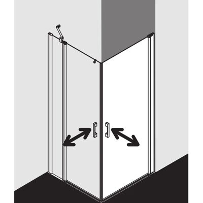 Porte de Douche Kermi Pega - Battante & Coulissante, Argent, 90x200cm - Porte de Douche - Publicité Porte de Douche Kermi Pega - Battante & Coulissante, Argent, 90x200cm - Porte de Douche - Publicité