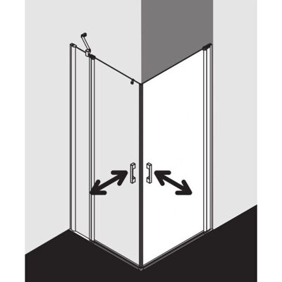 Porte de douche d'angle Kermi Pega Slim - Argent brillant - Verre de sécurité 6mm - Sans obstacle - Publicité Porte de douche d'angle Kermi Pega Slim - Argent brillant - Verre de sécurité 6mm - Sans obstacle - Publicité