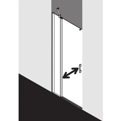 Porte de douche Kermi Pega - 120x185cm, Argent brillant, Verre clair, À gauche - Publicité Porte de douche Kermi Pega - 120x185cm, Argent brillant, Verre clair, À gauche - Publicité