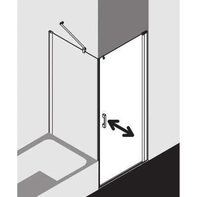 Porte de douche Kermi Pega - 78x185 cm - Argent brillant - Sans obstacle - Publicité Porte de douche Kermi Pega - 78x185 cm - Argent brillant - Sans obstacle - Publicité