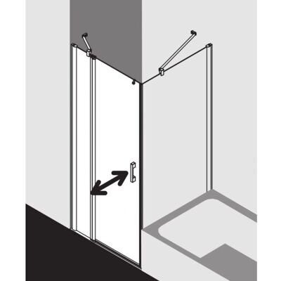 Porte de douche Pega de Kermi - 90x200cm, Argent brillant, Accessibilité - Publicité Porte de douche Pega de Kermi - 90x200cm, Argent brillant, Accessibilité - Publicité