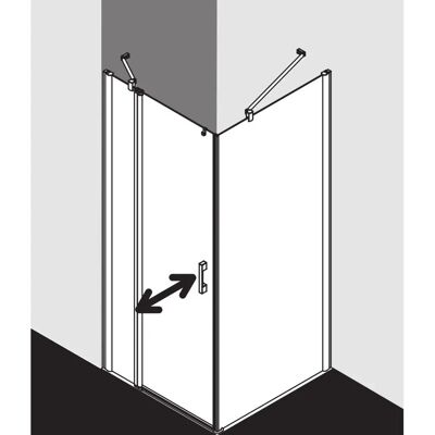 Porte de Douche Pega Kermi - 93x200cm, Argent brillant, ESG, Accessibilité - Publicité Porte de Douche Pega Kermi - 93x200cm, Argent brillant, ESG, Accessibilité - Publicité