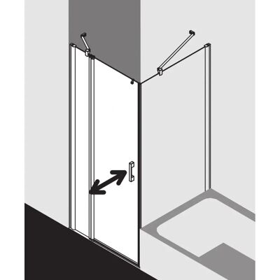 Porte battante Pega Kermi 2000mm, Verre de sécurité, Argent brillant - Publicité Porte battante Pega Kermi 2000mm, Verre de sécurité, Argent brillant - Publicité