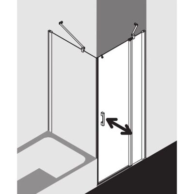 Porte de Douche Pega Kermi - 1 vantail, avec panneau fixe, Argent brillant - Porte de douche - Publicité Porte de Douche Pega Kermi - 1 vantail, avec panneau fixe, Argent brillant - Porte de douche - Publicité