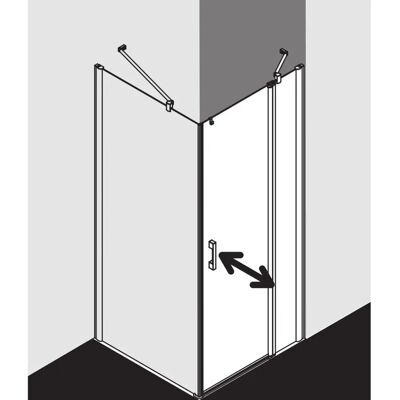 Porte de Douche Pega - Verre de Sécurité, Argent, 2000mm - Publicité Porte de Douche Pega - Verre de Sécurité, Argent, 2000mm - Publicité