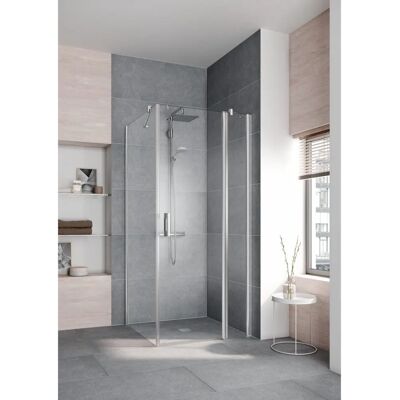 Porte de Douche Pega Kermi - 90x200cm, Argent Brillant, Verre Clair, Droit - Publicité Porte de Douche Pega Kermi - 90x200cm, Argent Brillant, Verre Clair, Droit - Publicité