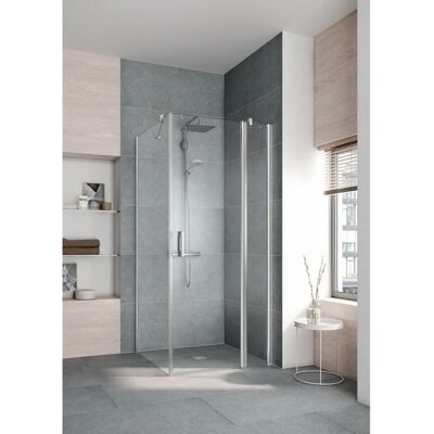 Porte de Douche Pega - Argent brillant - 110x200cm - Verre de sécurité - Publicité Porte de Douche Pega - Argent brillant - 110x200cm - Verre de sécurité - Publicité