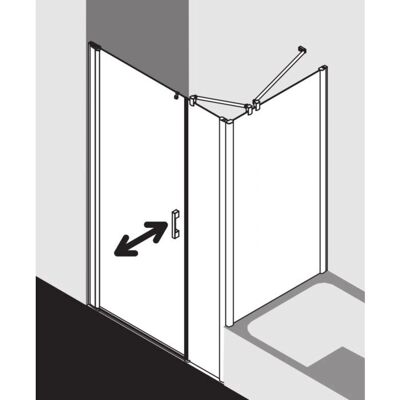 Porte de Douche Pega de Kermi - 1100x1850mm, Argent Brillant, Gauche, Verre - Publicité Porte de Douche Pega de Kermi - 1100x1850mm, Argent Brillant, Gauche, Verre - Publicité