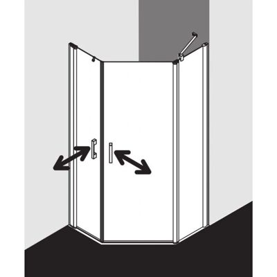 Kermi Pega Fünfeck Duschkabine - 90x90x185cm - Silber Kermi Pega Fünfeck Duschkabine - 90x90x185cm - Silber