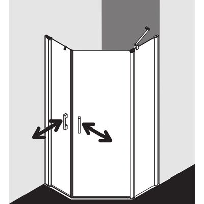Cabine de Douche Pega Pentagonale - 90x90x185cm - Argent - Semi-encadrée - Publicité Cabine de Douche Pega Pentagonale - 90x90x185cm - Argent - Semi-encadrée - Publicité