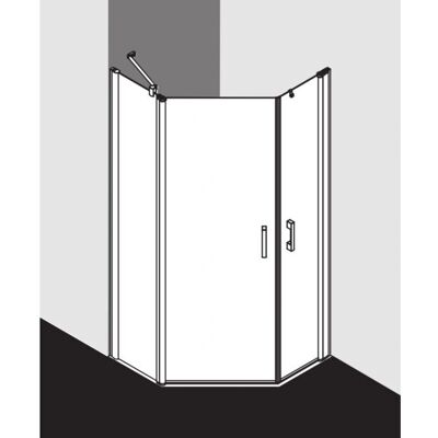 Kermi Pega Fünfeck-Duschkabine - Sicherheitglas, Silber Kermi Pega Fünfeck-Duschkabine - Sicherheitglas, Silber