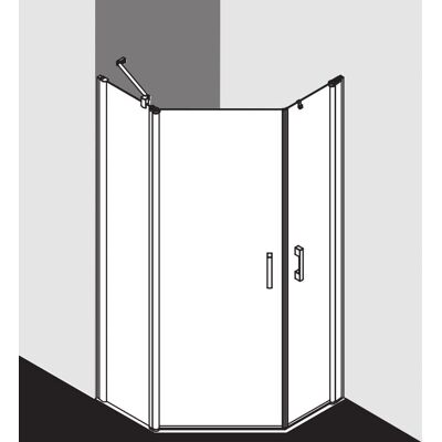 Kermi Pega Fünfeck-Duschkabine - 100x100x200cm, Silber, Klarglas, Rechts Kermi Pega Fünfeck-Duschkabine - 100x100x200cm, Silber, Klarglas, Rechts