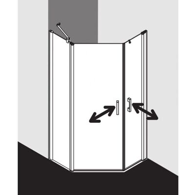 Kermi Pega Fünfeck-Duschkabine - 100x100x185cm - Silber Kermi Pega Fünfeck-Duschkabine - 100x100x185cm - Silber