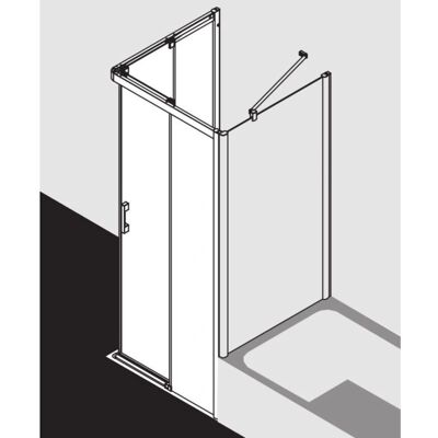Porte d'angle Pega de Kermi, 2 pièces, sans sol, argent - Publicité Porte d'angle Pega de Kermi, 2 pièces, sans sol, argent - Publicité