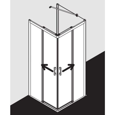 Porte de douche Pega Kermi coin 2 pièces, sans sol, argent brillant, 1100x1850mm - Publicité Porte de douche Pega Kermi coin 2 pièces, sans sol, argent brillant, 1100x1850mm - Publicité