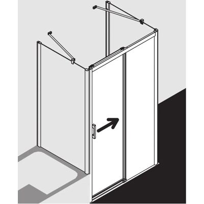 Porte de Douche Pega Kermi - 2 pièces, 100x200cm, Argent brillant, Droit - Publicité Porte de Douche Pega Kermi - 2 pièces, 100x200cm, Argent brillant, Droit - Publicité