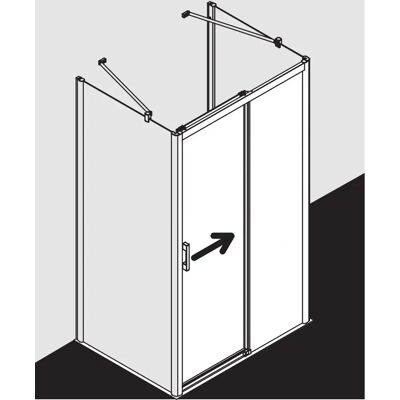 Porte de Douche Pega Kermi - 103x185cm, Argent brillant, Verre de sécurité clair - Publicité Porte de Douche Pega Kermi - 103x185cm, Argent brillant, Verre de sécurité clair - Publicité
