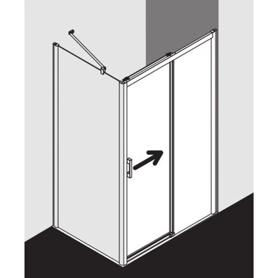 Porte de douche coulissante Kermi Pega - Deux panneaux, Verre de sécurité, Argenté - Publicité Porte de douche coulissante Kermi Pega - Deux panneaux, Verre de sécurité, Argenté - Publicité