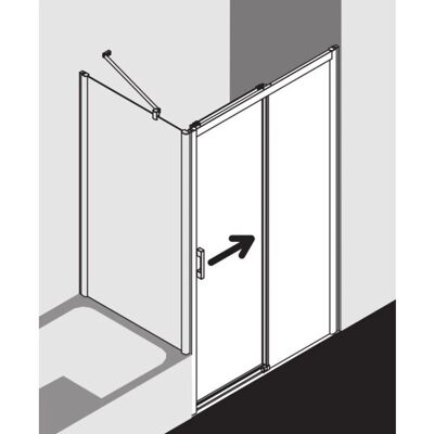 Kermi Pega Gleittür 2-teilig, Sicherheitsglas, Silber Kermi Pega Gleittür 2-teilig, Sicherheitsglas, Silber