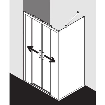 Porte de douche coulissante Kermi Pega - 4 pièces, 120x185cm, Argent, Verre transparent - Publicité Porte de douche coulissante Kermi Pega - 4 pièces, 120x185cm, Argent, Verre transparent - Publicité