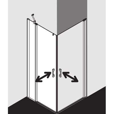 Kermi Pega Duschtür - Eckeinstieg, 2-teilig, Silber Hochglanz, 2000mm Kermi Pega Duschtür - Eckeinstieg, 2-teilig, Silber Hochglanz, 2000mm