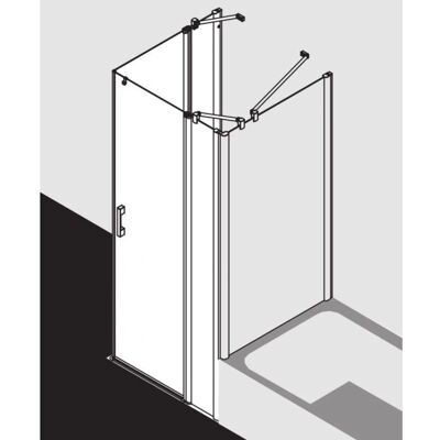 Porte de Douche Pega Kermi - Angle, Argent Brillant - Publicité Porte de Douche Pega Kermi - Angle, Argent Brillant - Publicité
