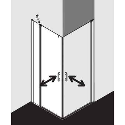 Porte de Douche Pega Kermi - Verre de Sécurité 6mm, Argent, 2000mm - Publicité Porte de Douche Pega Kermi - Verre de Sécurité 6mm, Argent, 2000mm - Publicité