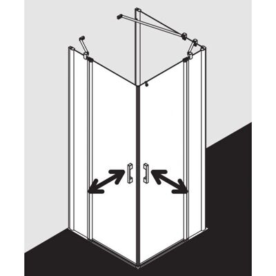 Porte de douche d'angle Pega 2 pièces - Argent brillant, 930mm - Publicité Porte de douche d'angle Pega 2 pièces - Argent brillant, 930mm - Publicité
