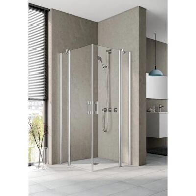 Kermi Pega Entrée d'angle - Porte de douche 2 pièces avec panneaux fixes - Publicité Kermi Pega Entrée d'angle - Porte de douche 2 pièces avec panneaux fixes - Publicité