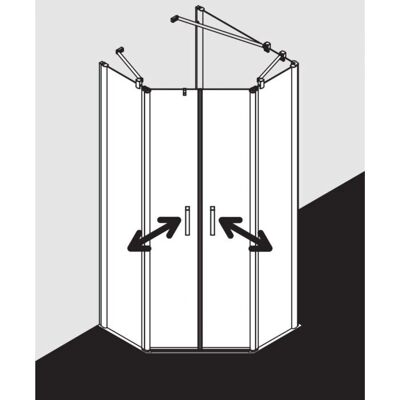 Kermi Pega Fünfeck-Dusche - Sicherheitsglas, Silber Hochglanz Kermi Pega Fünfeck-Dusche - Sicherheitsglas, Silber Hochglanz