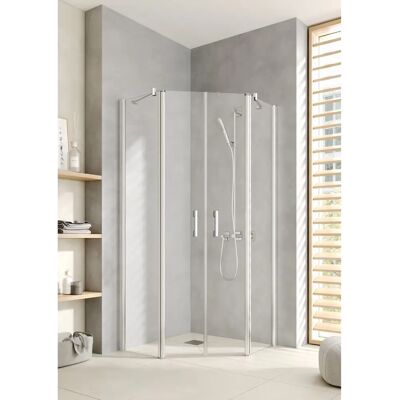 Kermi Pega Fünfeck-Duschkabine - 90x90cm, Silber, Klarglas - Duschtyp Kermi Pega Fünfeck-Duschkabine - 90x90cm, Silber, Klarglas - Duschtyp