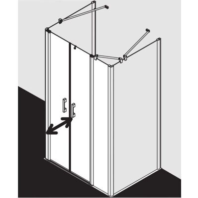 Kermi Pega Duschtür - Verstellbar 120x185cm, Silber Hochglanz, Sicherheitsglas Kermi Pega Duschtür - Verstellbar 120x185cm, Silber Hochglanz, Sicherheitsglas