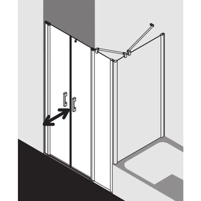 Porte de douche Kermi Pega - Argenté, 120x200cm, Verre de sécurité, Ouverture intérieure/extérieure - Publicité Porte de douche Kermi Pega - Argenté, 120x200cm, Verre de sécurité, Ouverture intérieure/extérieure - Publicité